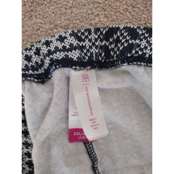 No Boundaries Knit‎ Leggings Women XXL Black Fair Isle Stretch Knit Crop AOP - Picture 7 of 7